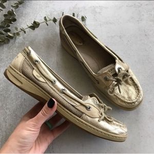 SPERRY Top Sider Metallic Gold Anglefish 8.5